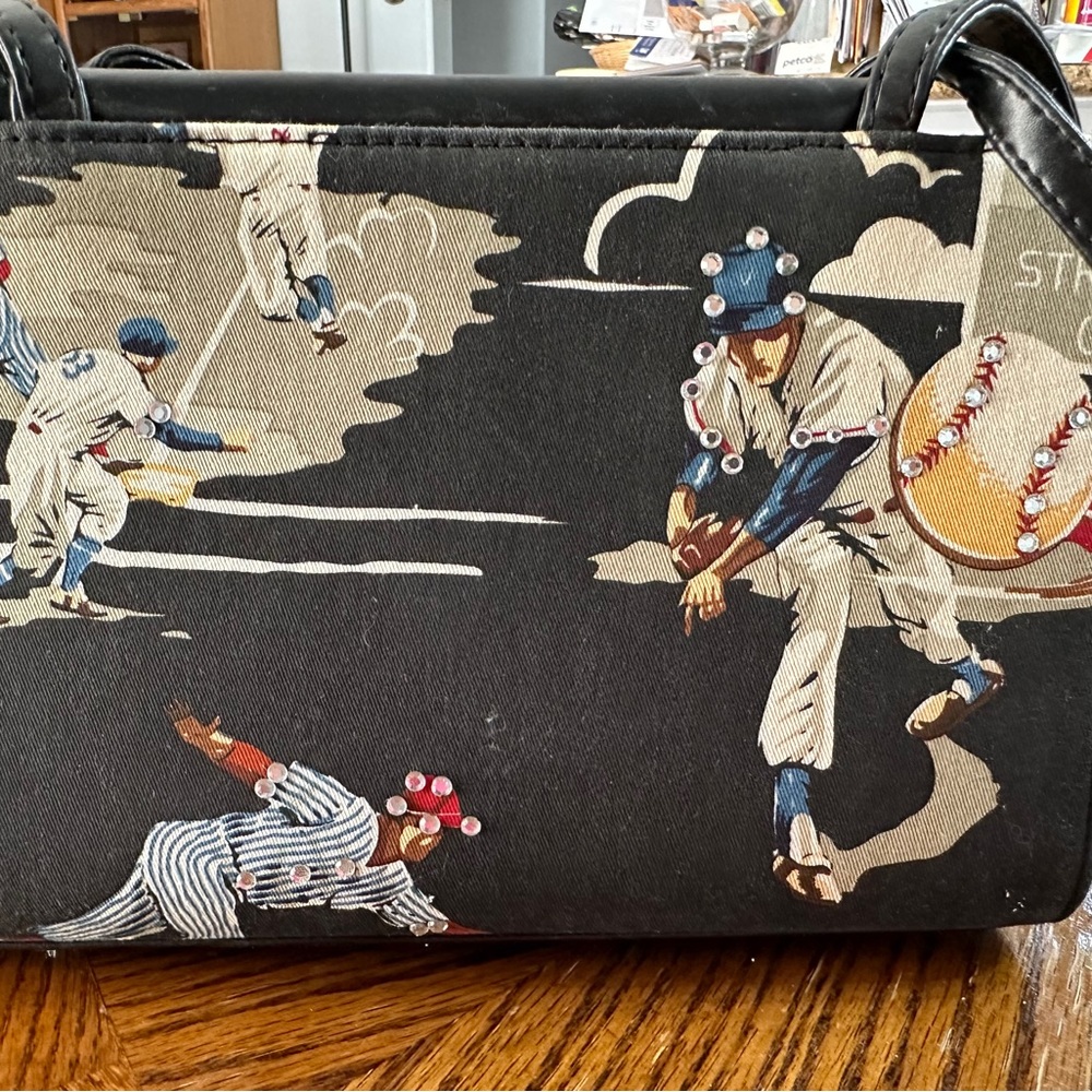Baseball Grand Slam Purse Compact with rhinestones. Satchel style 3x 9.5x 6